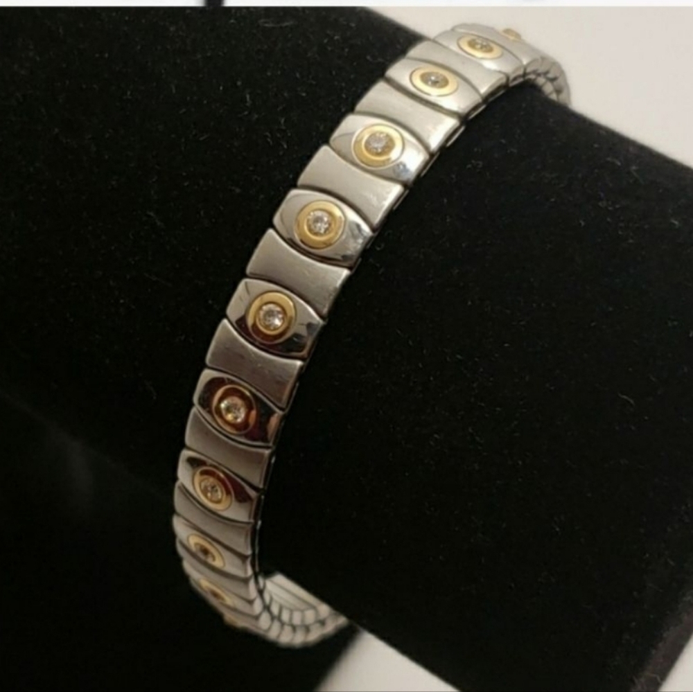 Speidel Bezel Set Stretch Bracelet